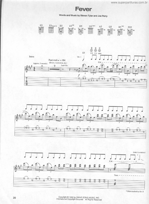 Partitura da música Fever v.3