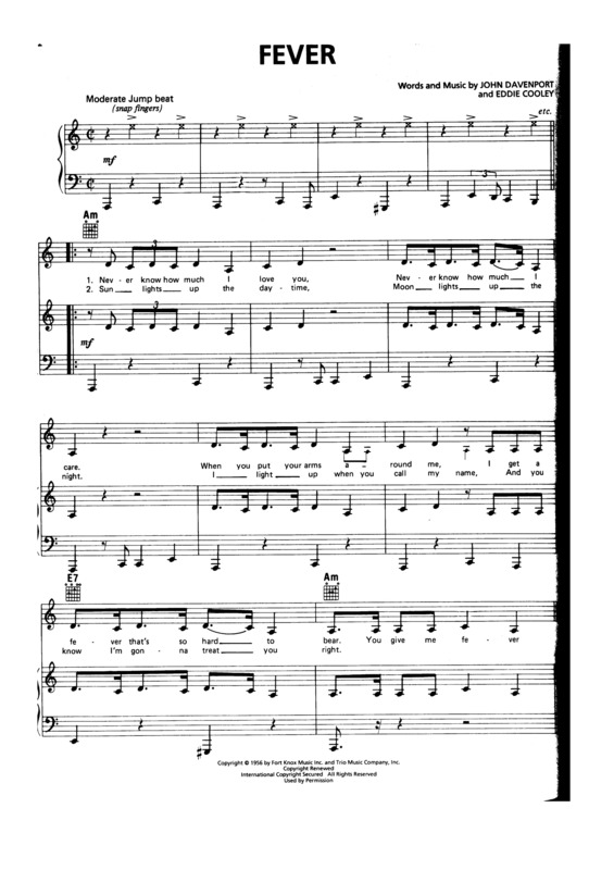 Partitura da música Fever v.6