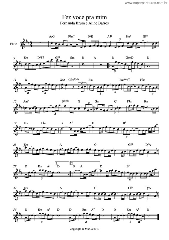 Partitura da música Fez Você Pra Mim