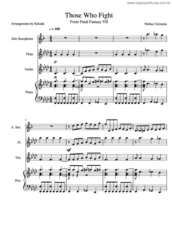 Partitura da música Ff7 Battle Theme