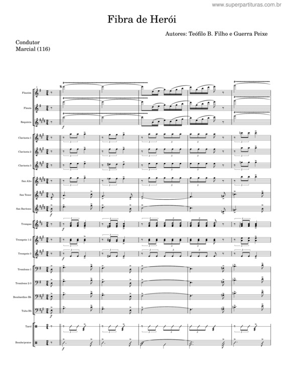 Partitura da música Fibra De Herói – Teófilo B Filho;Guerra Peixe v.4