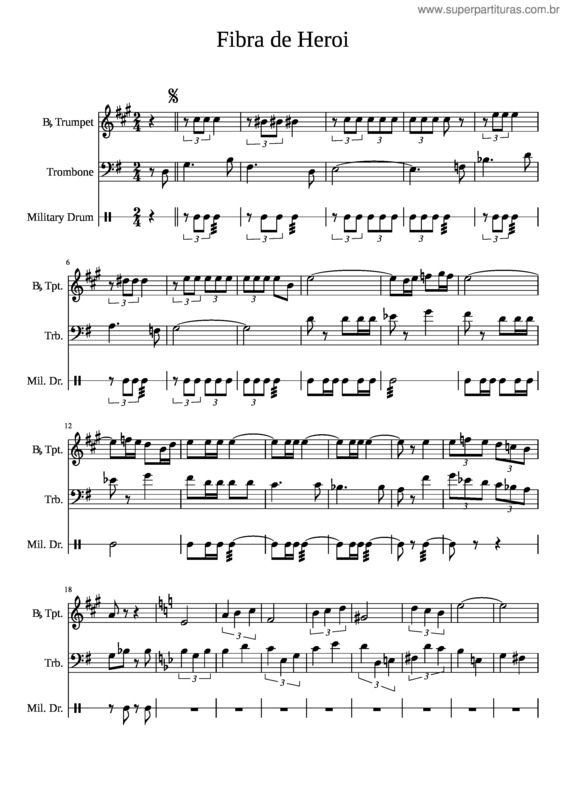 Partitura da música Fibra De Herói – Teófilo B Filho;Guerra Peixe