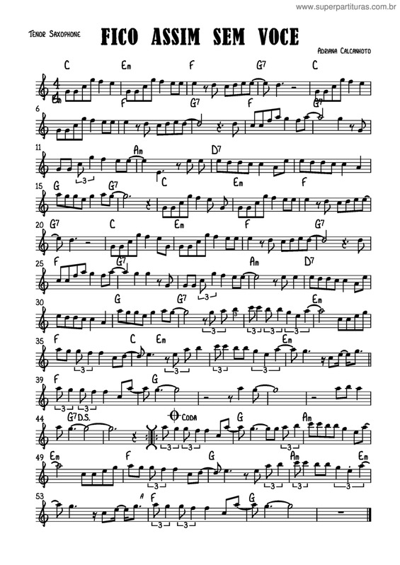 Partitura da música Fico Assim Sem Você v.10