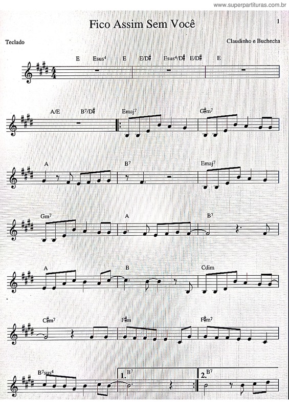 Partitura da música Fico Assim Sem Você v.13