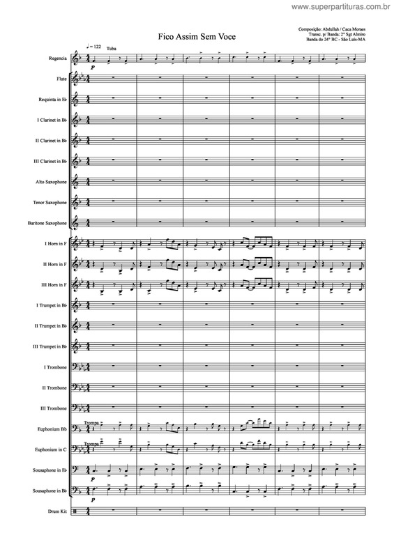 Partitura da música Fico Assim Sem Você v.16