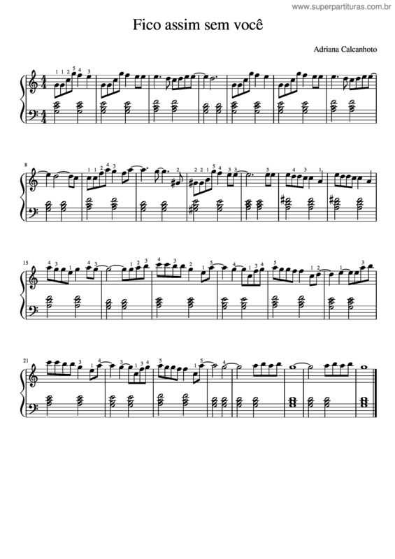 Partitura da música Fico Assim Sem Você v.19