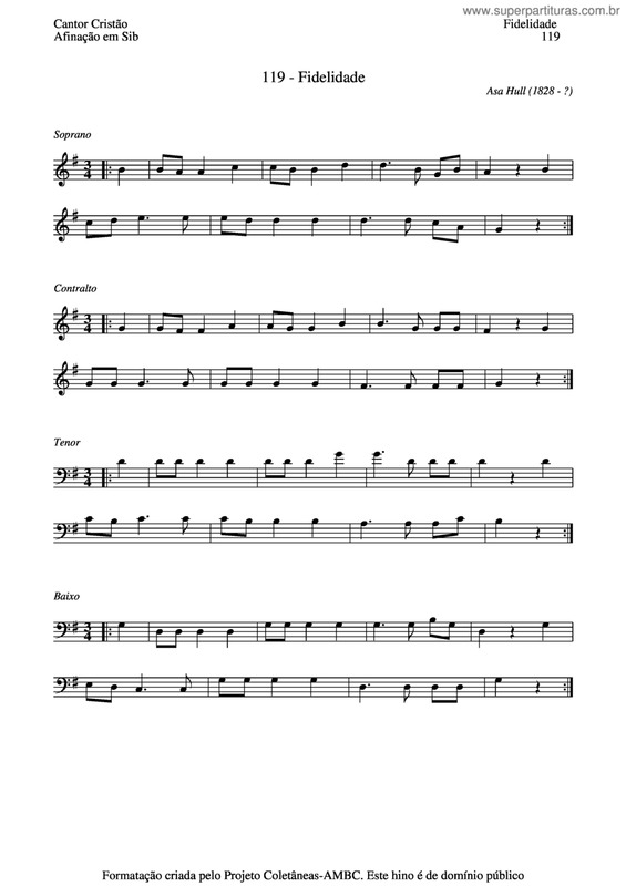 Partitura da música Fidelidade v.5