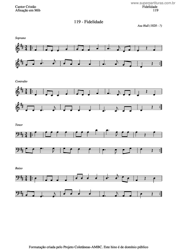 Partitura da música Fidelidade v.6