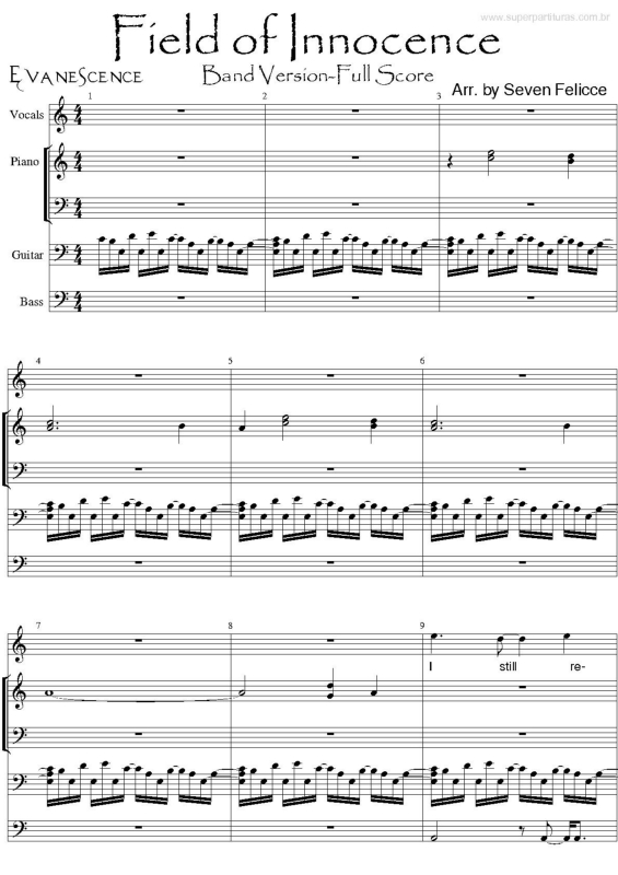 Partitura da música Field of Innocence