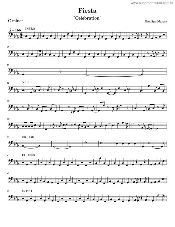 Partitura da música Fiesta – Miel San Marcos v.2
