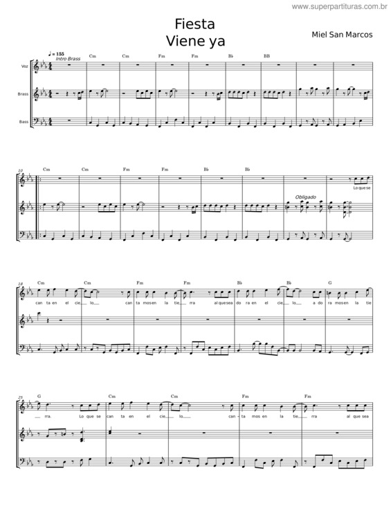 Partitura da música Fiesta – Miel San Marcos v.4