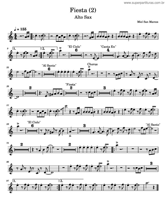 Partitura da música Fiesta  2  – Alto Sax