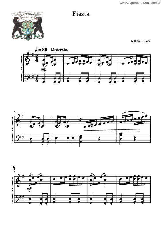 Partitura da música Fiesta  William Gillock