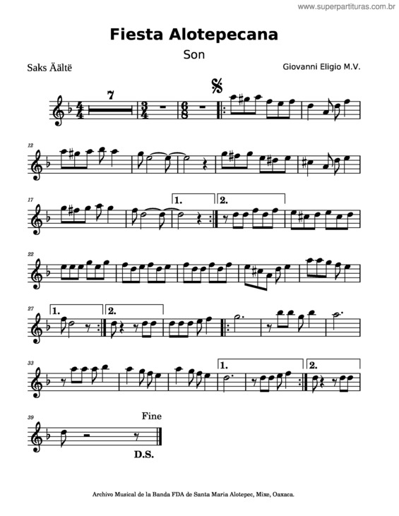Partitura da música Fiesta Alotepecana
