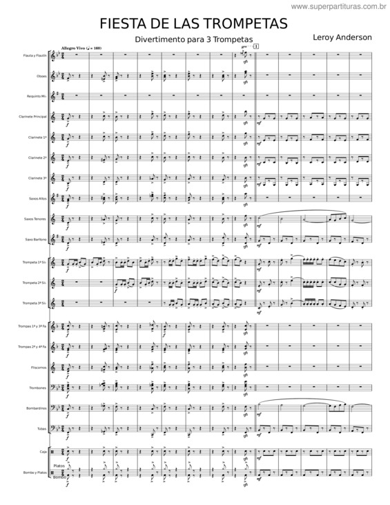 Partitura da música Fiesta De Las Trompetas – Leroy Anderson