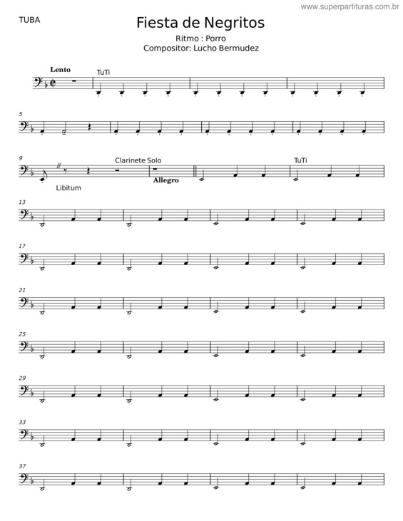 Partitura da música Fiesta De Negritos Arreglo: Jose Revelo Burbano –  Lucho Bermudez v.4