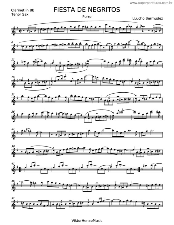 Partitura da música Fiesta De Negritos Arreglo: Jose Revelo Burbano –  Lucho Bermudez
