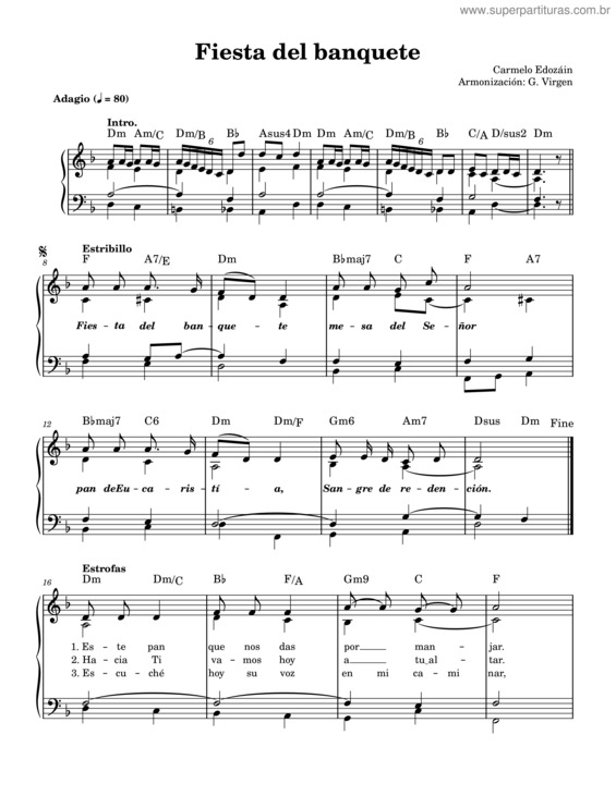 Partitura da música Fiesta Del Banquete – Carmelo Erdozáin – Arr. García Virgen