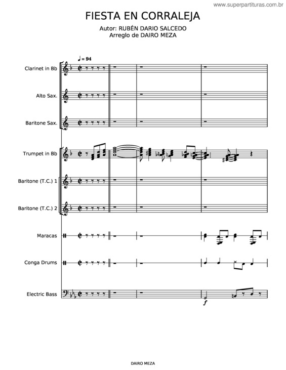 Partitura da música Fiesta En Corraleja – Ruben Dario Salcedo