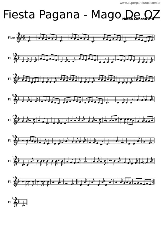 Partitura da música Fiesta Pagana – Mago De Oz By The Boy