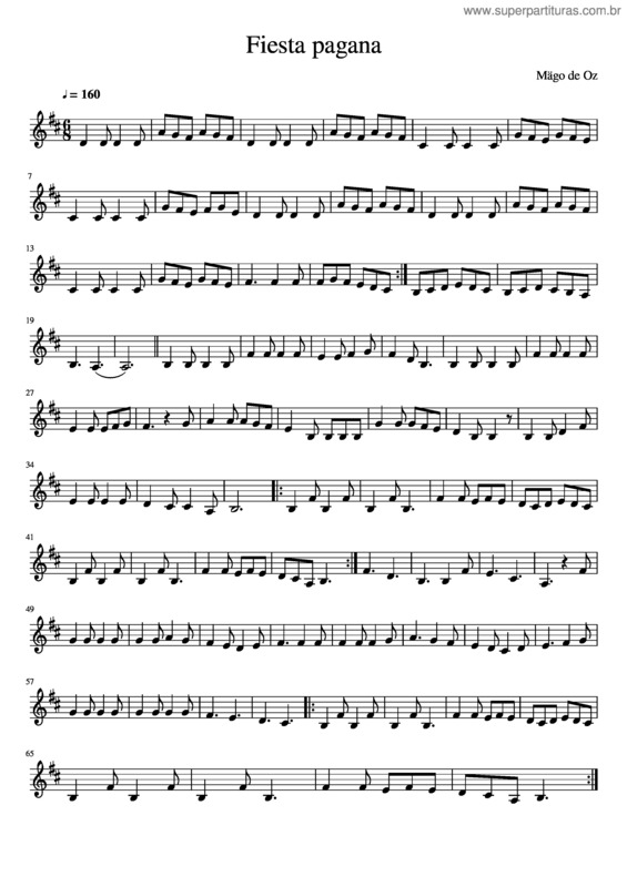 Partitura da música Fiesta Pagana 2
