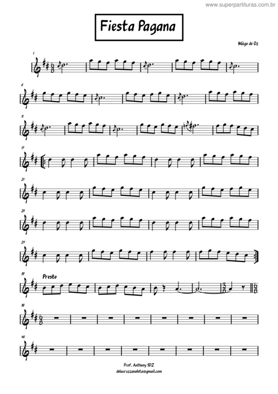Partitura da música Fiesta Pagana v.21