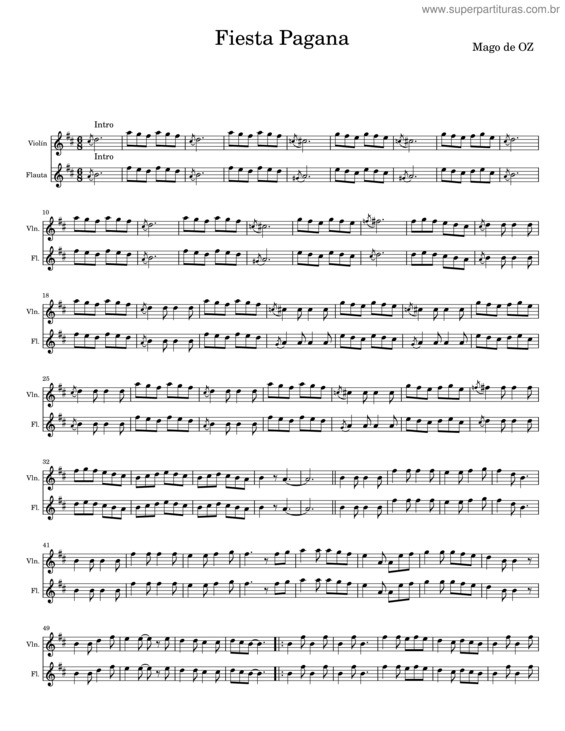 Partitura da música Fiesta Pagana v.22