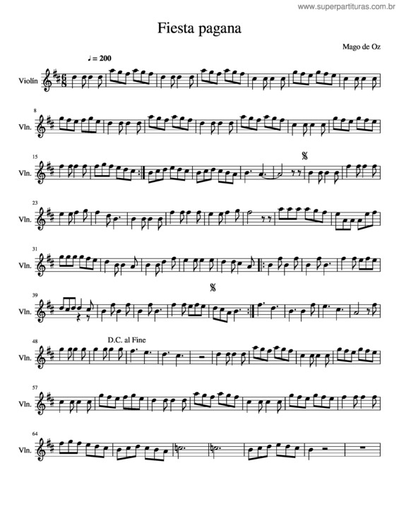 Partitura da música Fiesta Pagana v.5