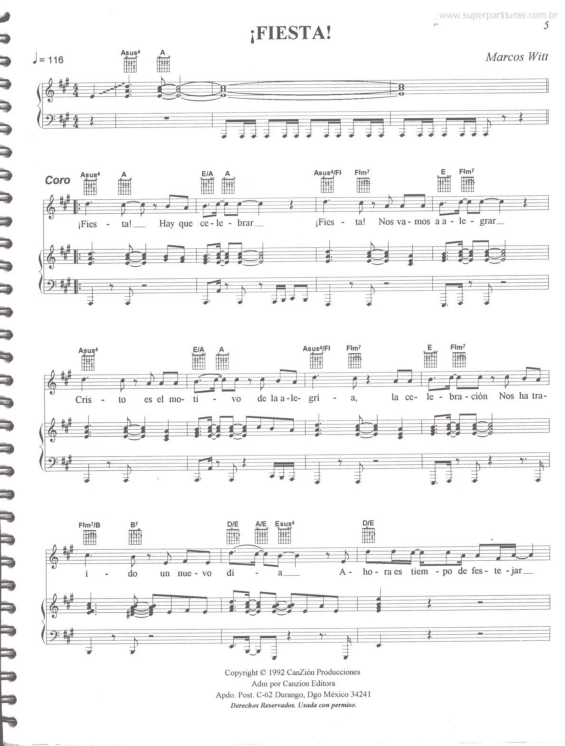 Partitura da música Fiesta