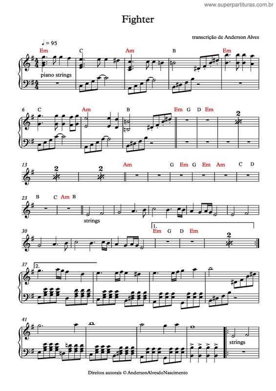 Partitura da música Fighter