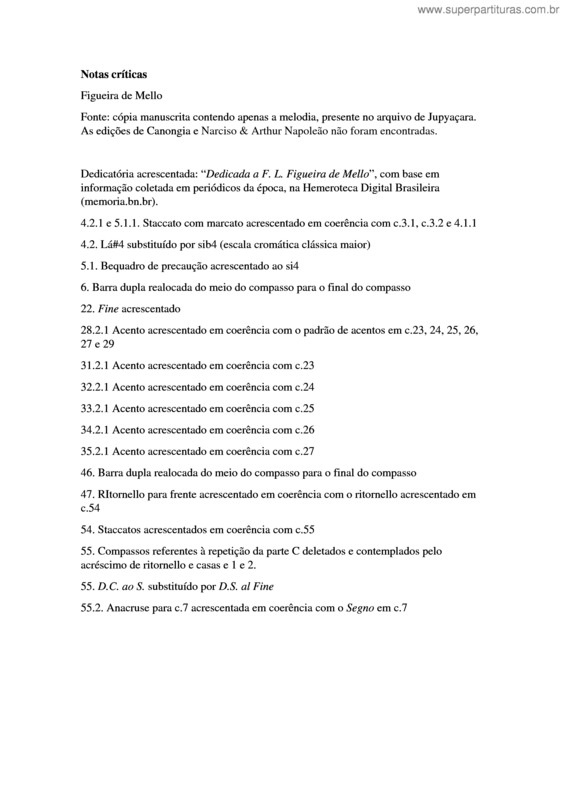 Partitura da música Figueira de Mello v.2