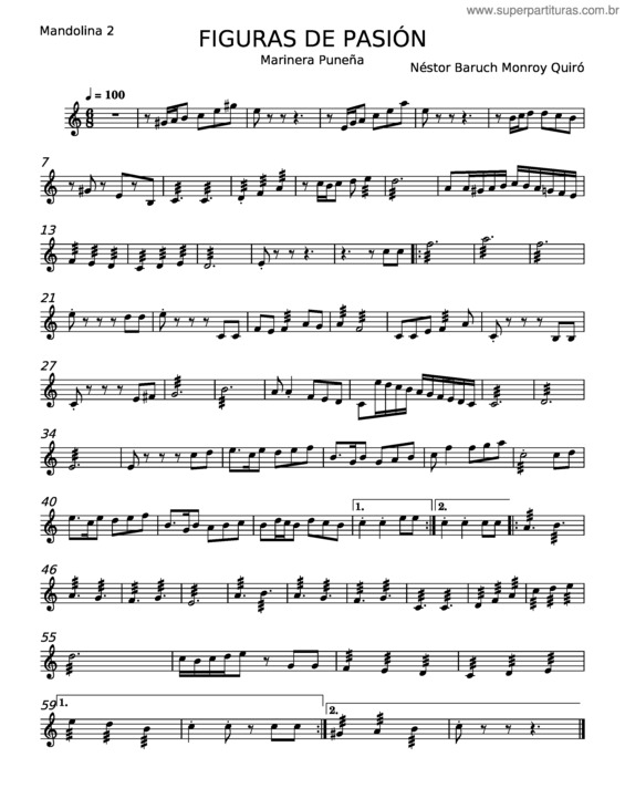 Partitura da música Figuras De Pasión – Néstor Baruch Monroy Quiró v.2
