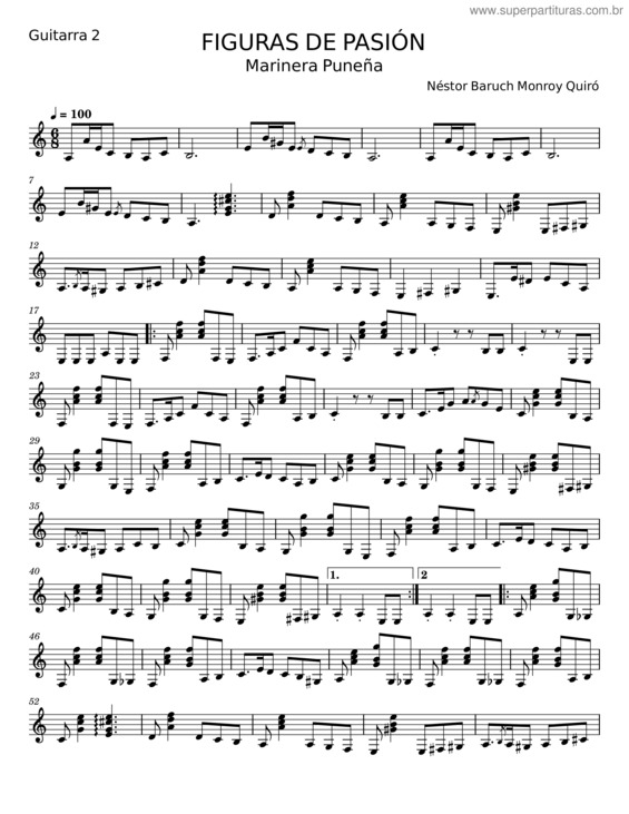 Partitura da música Figuras De Pasión – Néstor Baruch Monroy Quiró