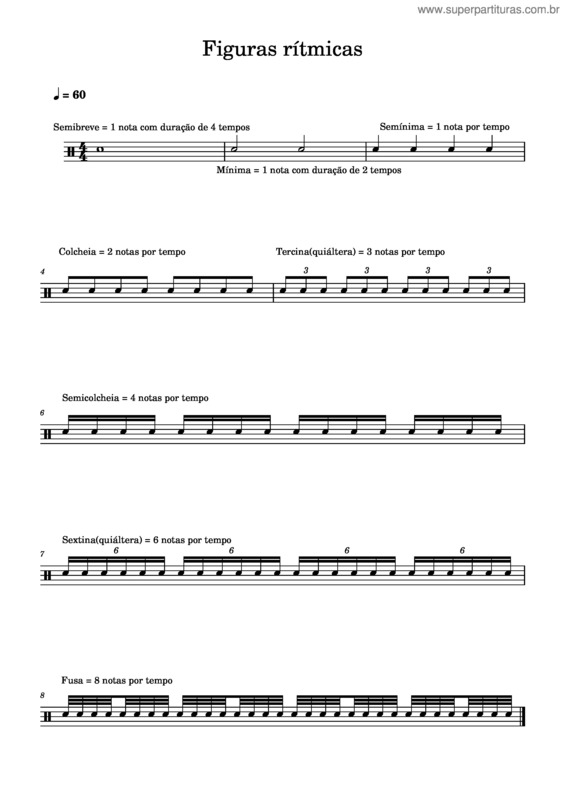 Partitura da música Figuras Ritmicas