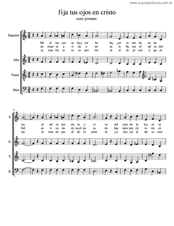Partitura da música Fija Tus Ojos En Cristo
