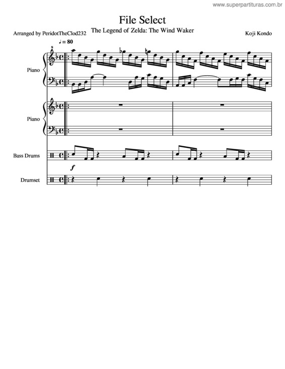 Partitura da música File Select – The Legend Of Zelda : The Wind Waker