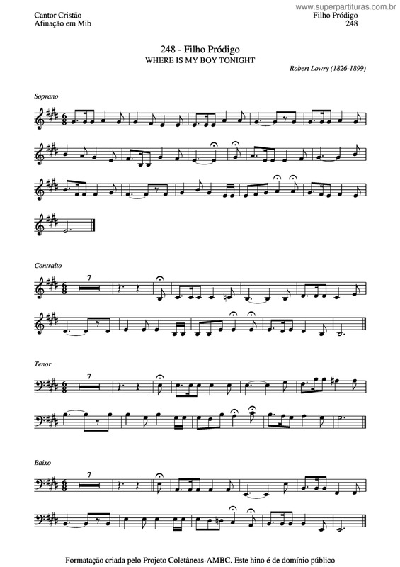 Partitura da música Filho Pródigo v.4