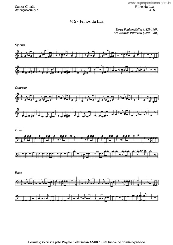Partitura da música Filhos Da Luz v.4