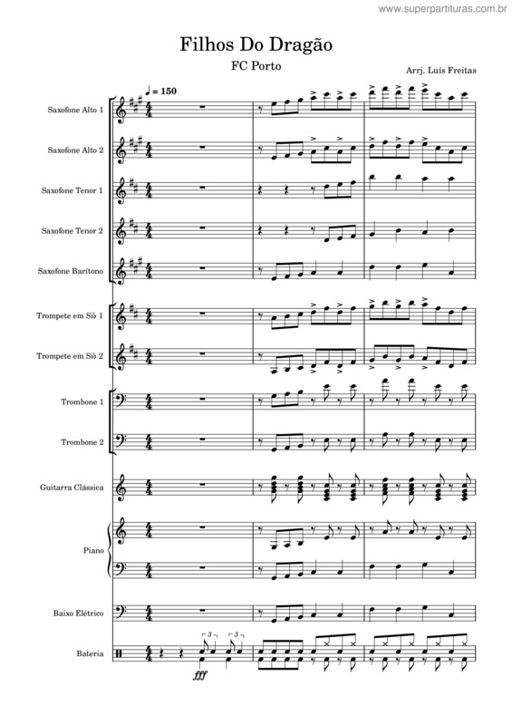 Partitura da música Filhos Do Dragão Fc Porto