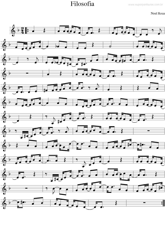 Partitura da música Filosofia