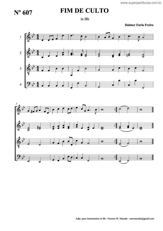 Partitura da música Fim De Culto