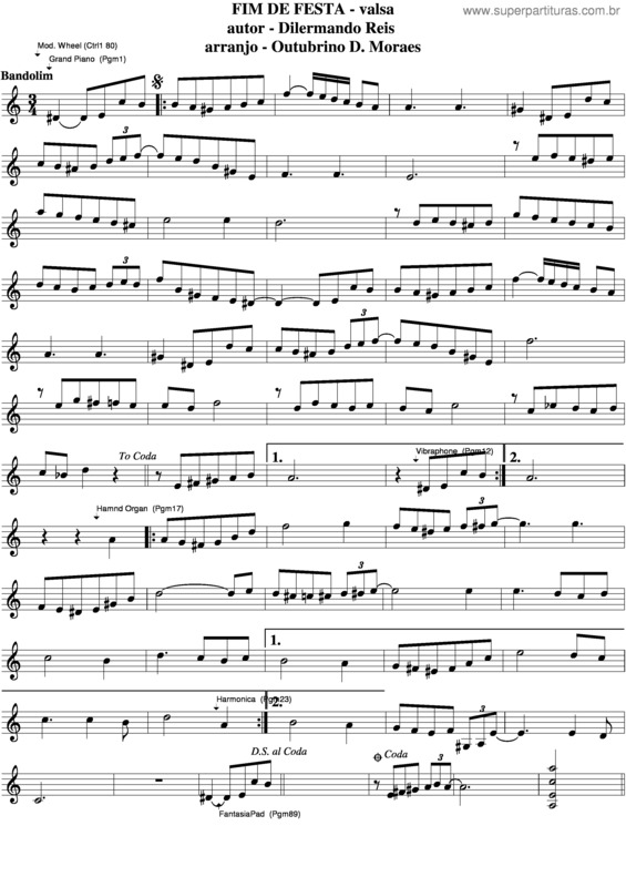 Partitura da música Fim De Festa v.4