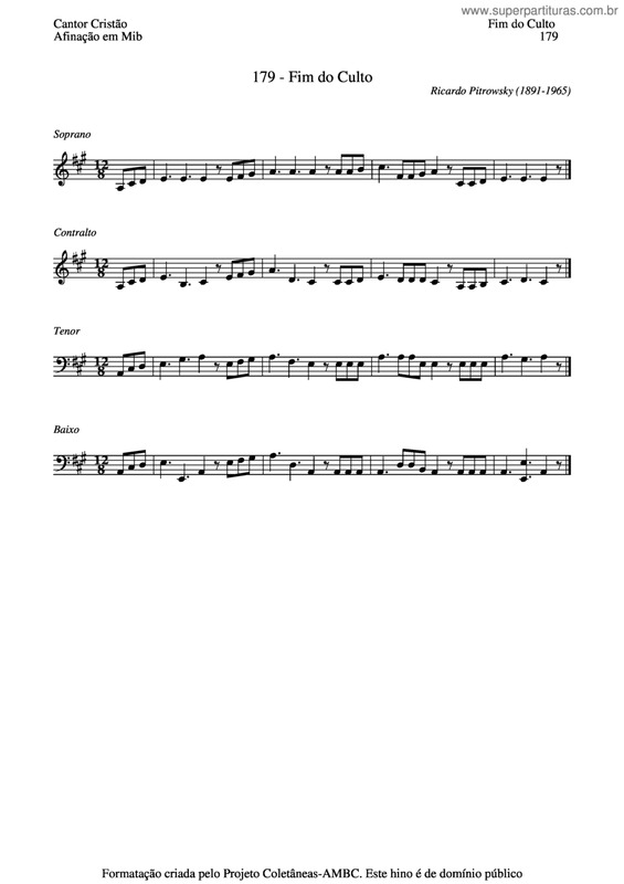 Partitura da música Fim Do Culto v.5