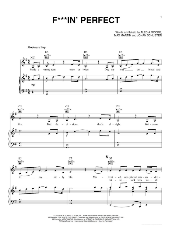 Partitura da música Fin` Perfetct