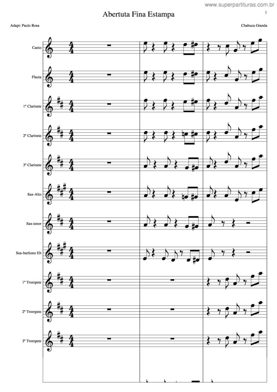 Partitura da música Fina Estampa v.2