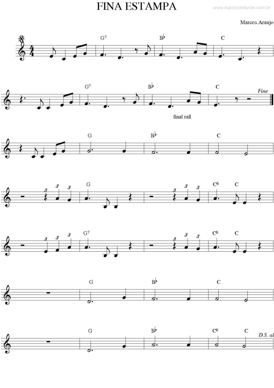 Partitura da música Fina Estampa