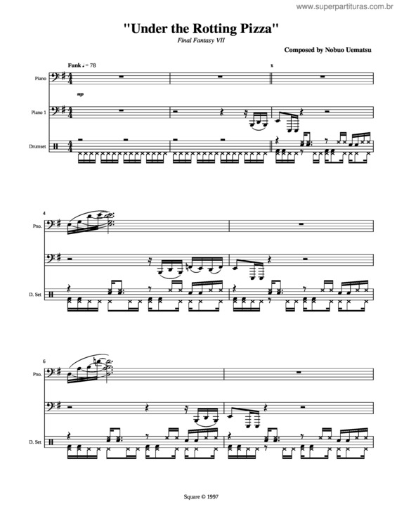 Partitura da música Final Fantasy Vii – Under The Rotting Pizza