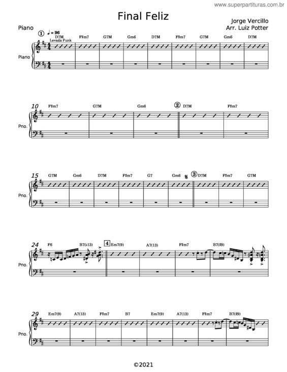 Partitura da música Final Feliz – Jorge Vercillo
