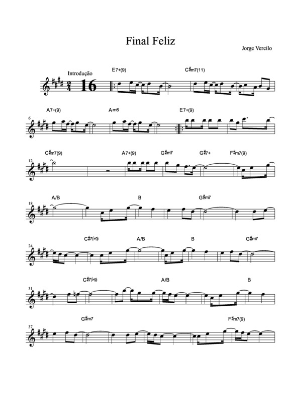 Partitura da música Final Feliz v.3