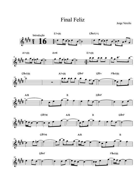 Partitura da música Final Feliz v.3